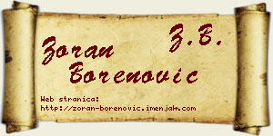 Zoran Borenović vizit kartica